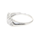 Mid Century Diamond Ring - Vintage 14k White Gold .27 CTW Two Row Wedding Band - Circa 1950s Size 7 Fine Stacking Anniversary Bridal Jewelry