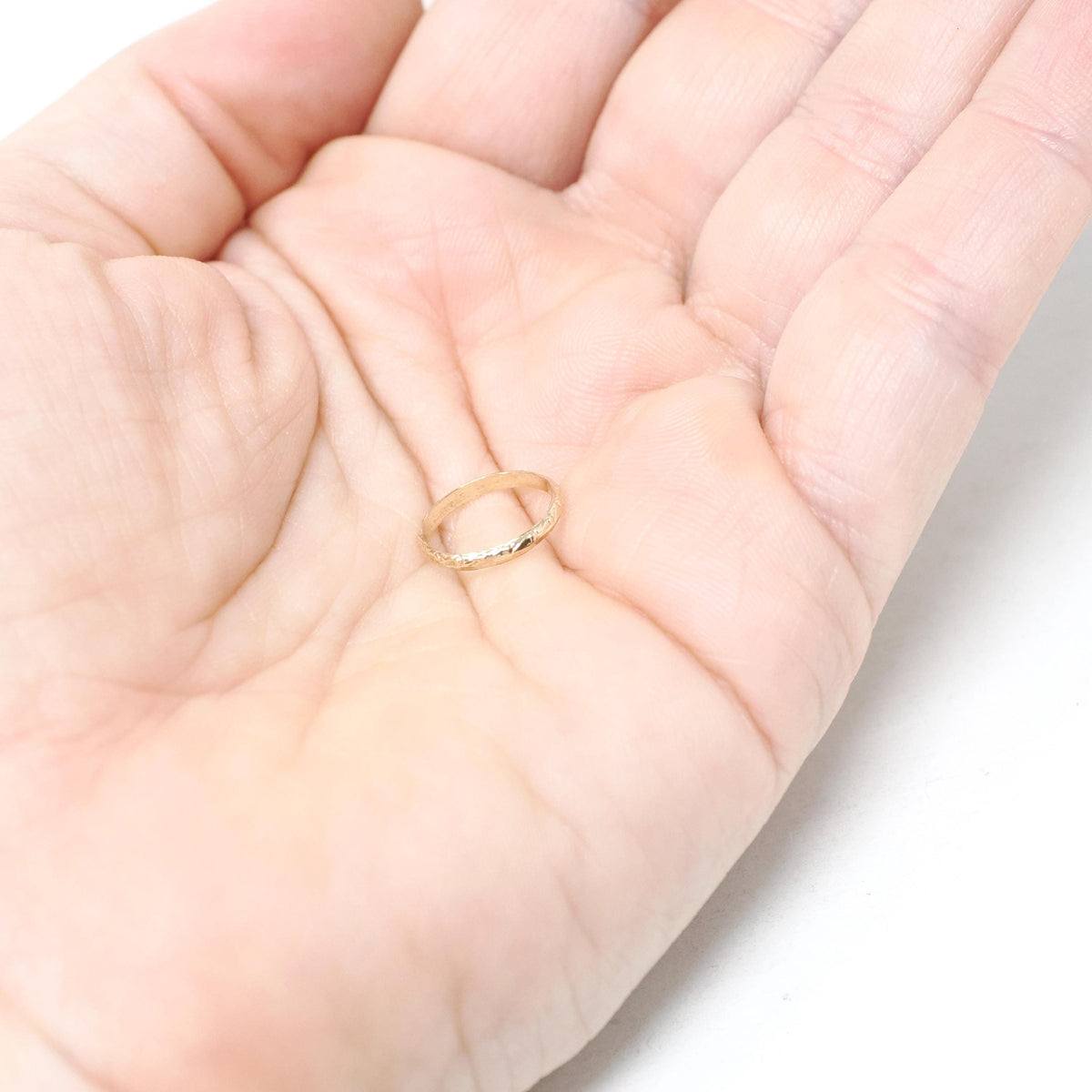 Vintage Baby Band - Mid Century 10k Yellow Gold Dot Circle Design Midi Pinky Ring - Circa 1950s Size 1/4 Children's Baby Gift Fine Jewelry