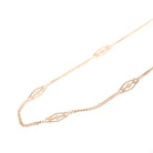 Vintage Station Necklace - Modernist 10k Yellow Gold Orange Blossom Chain - Circa 1970s Era 18 1/2 Inches Spring Ring Clasp Fine Jewelry