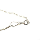 Pocket Watch Chain - Art Deco 14k White Gold Dog Clip Bar Link Necklace - Antique Circa 1920s Era Accessory Fine Versatile Unisex Jewelry