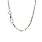 Pocket Watch Chain - Art Deco 14k White Gold Dog Clip Bar Link Necklace - Antique Circa 1920s Era Accessory Fine Versatile Unisex Jewelry