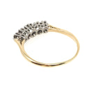 Star Diamond Ring - Mid Century 18k Yellow & White Gold Two Tone .16 CTW Graduated Band - Circa 1950s Era Size 9 Fine Stacking 50s Jewelry