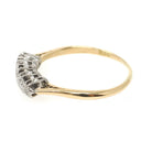 Star Diamond Ring - Mid Century 18k Yellow & White Gold Two Tone .16 CTW Graduated Band - Circa 1950s Era Size 9 Fine Stacking 50s Jewelry