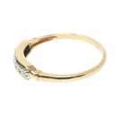Vintage Wedding Band - Mid Century 14k Yellow Gold 10k White Gold Two Tone Orange Blossom Ring - Circa 1950s Era Size 6 1/4 Stacking Jewelry