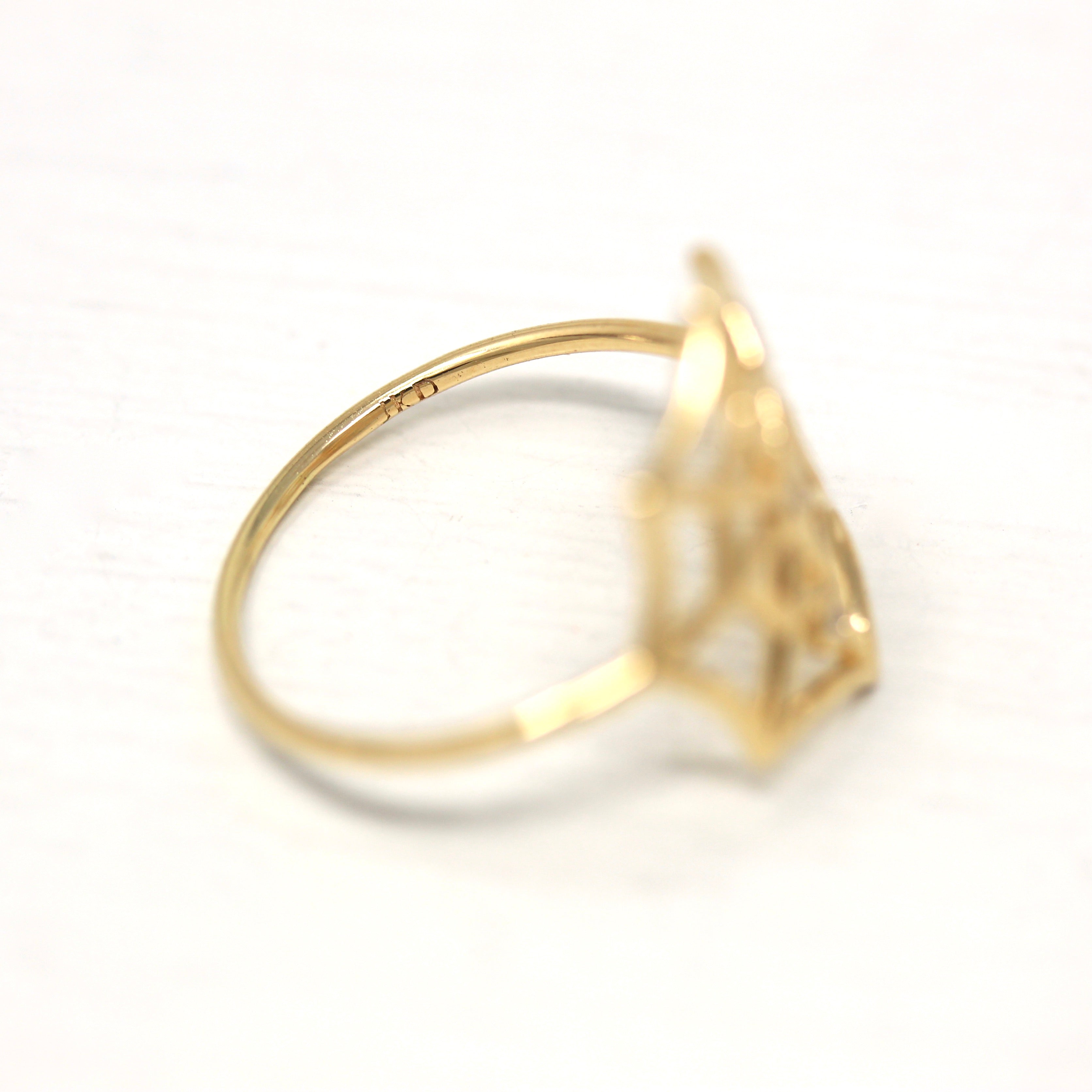 Diamond Spider Web Ring - Handcrafted Designer 14k Yellow Gold Genuine – MJV