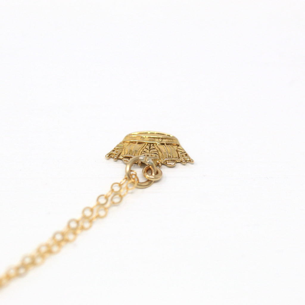 Sale - Vintage Crown Charm - Retro 9ct Yellow Gold English Hallmarks Pendant Necklace - 1960s Royal Tiara Birmingham England Fine Jewelry