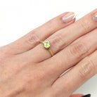 Vintage Engagement Ring - 14k Yellow & White Gold Created 1 CT Yellow Sapphire Solitaire - 1930s Size 5.25 Art Deco Fine Engagement Jewelry