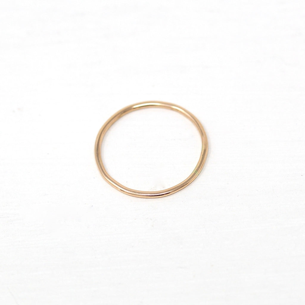 Upcycled Antique Band - Edwardian 10k Rose Gold Stick Pin Conversion Stacking Ring - Vintage 1910s Size 5.25 Minimalist Dainty Fine Jewelry