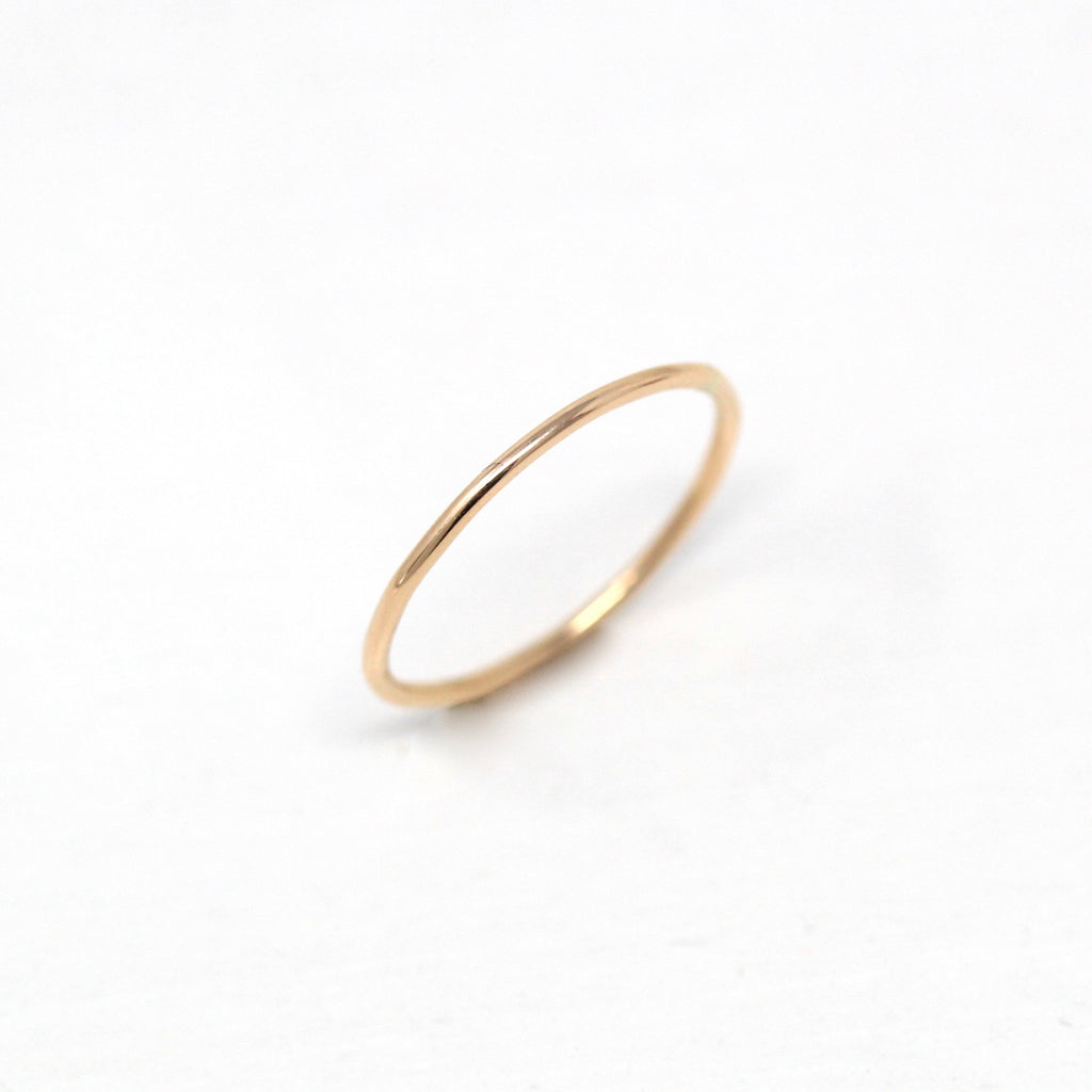 Upcycled Antique Band - Edwardian 10k Rose Gold Stick Pin Conversion Stacking Ring - Vintage 1910s Size 5.25 Minimalist Dainty Fine Jewelry