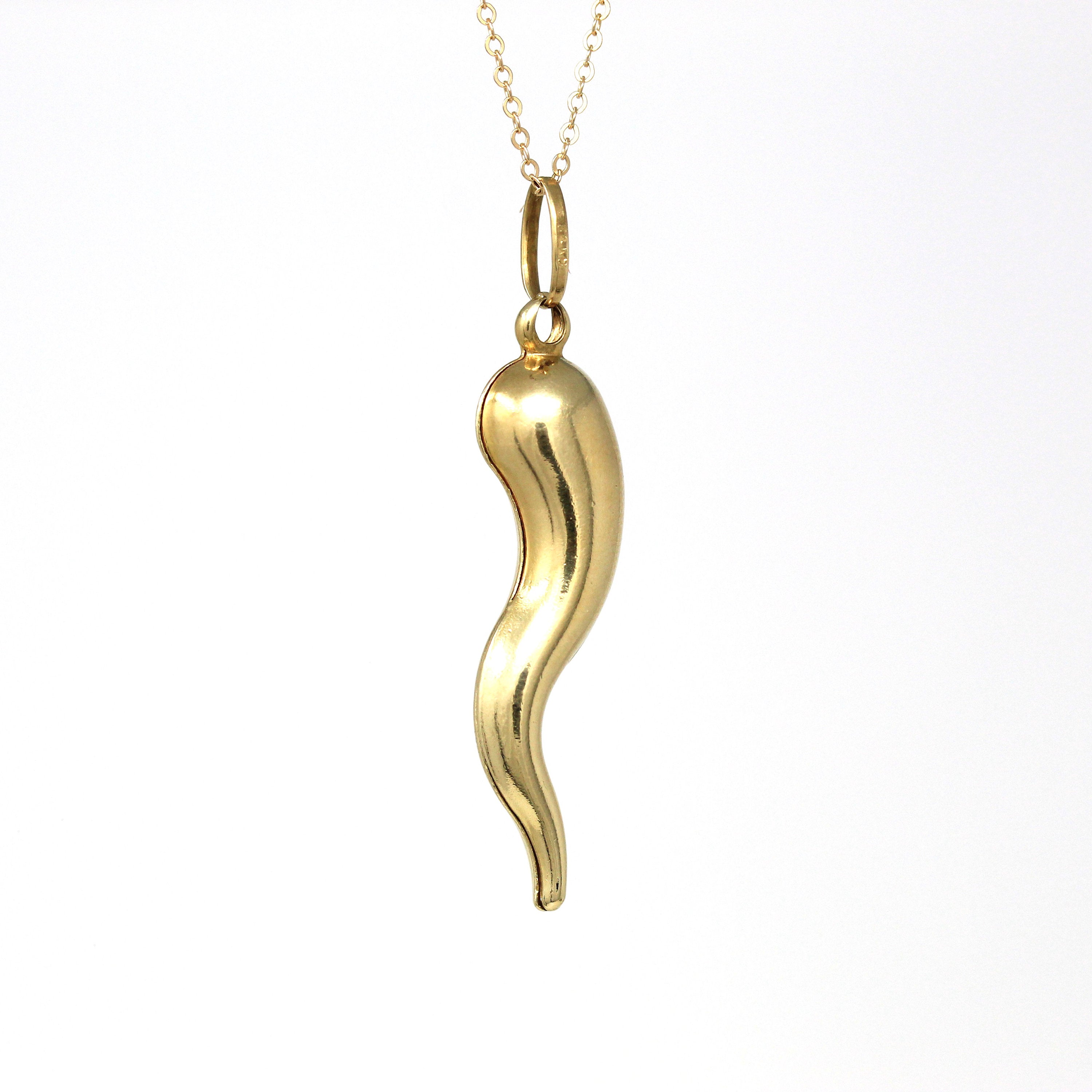 14k Gold Cornicello Italian Horn Necklace - Walmart.com